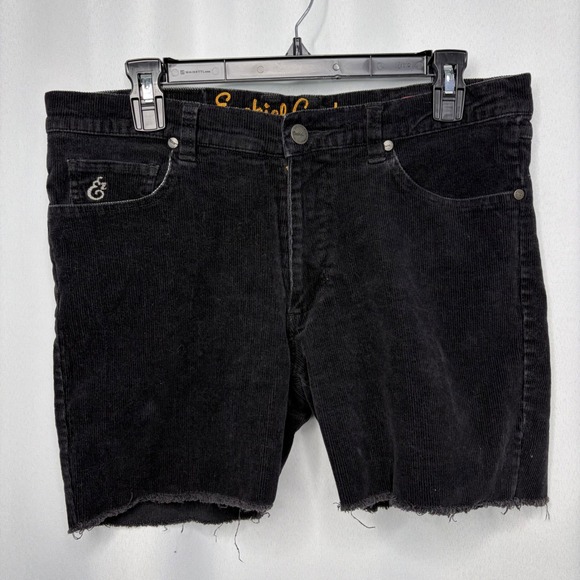 Ezekiel Other - Ezekiel EZ Rider Mens Black Corduroy Cut-Off Shorts Size 34 Slim Fit 90s Y2K